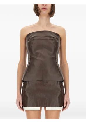 Rick Owens zip bustier top - Brown