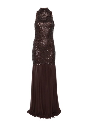 Atu Body Couture sequinned high-neck dress - Brown
