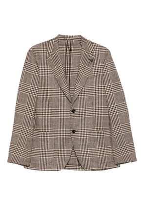 Lardini checked wool jacket - Brown