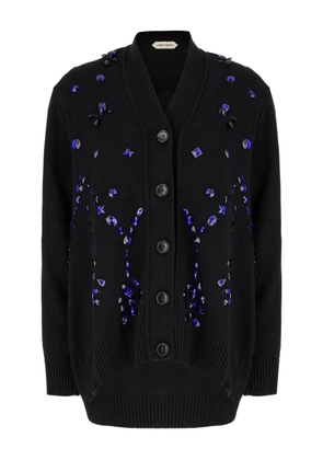 Alberta Ferretti crystal-embellished cardigan - Black