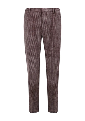 Emporio Armani corduroy-striped straight-leg trousers - Brown