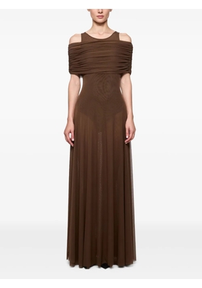 Atu Body Couture off-shoulder maxi dress - Brown