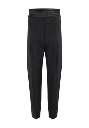 Erika Cavallini pleated satin-trim trousers - Black
