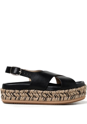 Paloma Barceló 35mm Francia woven platform sandals - Black