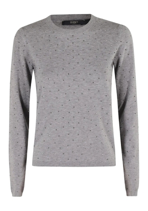 Seventy embellished crew-neck sweater - Grey