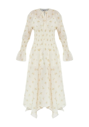 GANNI floral-print maxi dress - White