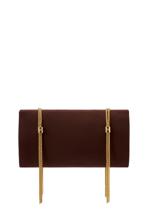 Elisabetta Franchi logo chain ophidia shoulder bag - Brown