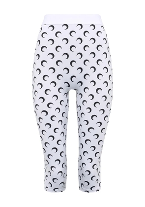 Marine Serre Moon-printed capri jersey trousers - White