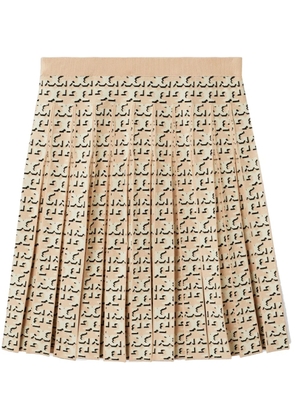 Tory Burch T monogram pleated skirt - Neutrals