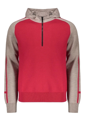 Herno zip knitted hoodie - Red