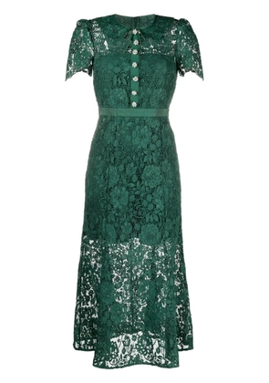 Self-Portrait lace midi dress - Green