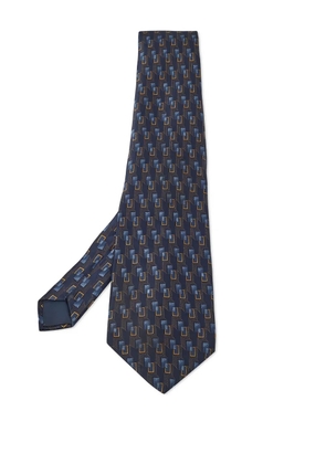 Lanvin Pre-Owned geometric-pattern silk tie - Blue