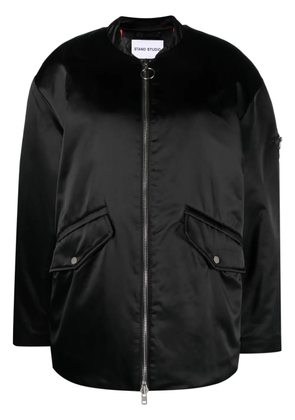 STAND STUDIO Prim satin bomber jacket - Black