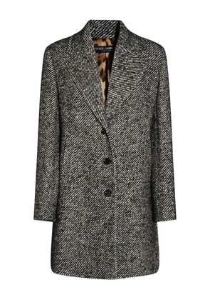Dolce & Gabbana herringbone tweed coat - Black