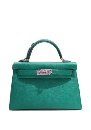 Hermès Pre-Owned 2025 mini Kelly Sellier 20 Epsom palladium-hardware tote bag - Green