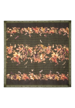 Jean Paul Gaultier floral striped scarf - Green