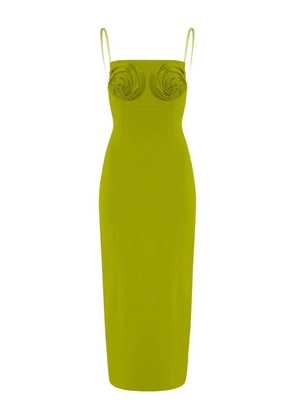 Jean Paul Gaultier rose-embellished midi dress - Green