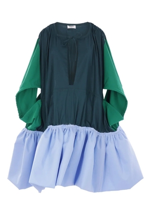 Zomer balloon ruffled mini dress - Green