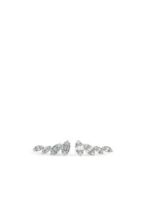Lisa Nik 18K white gold diamond ear climbers - Silver