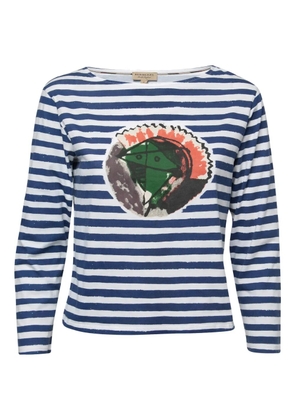 Burberry Pre-Owned abstract-print striped T-shirt - Blue