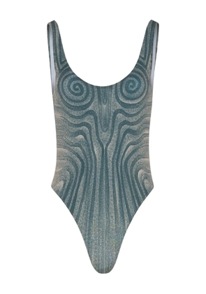 Jean Paul Gaultier spiral-print swimsuit - Blue