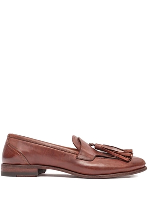 PAUL SILENCE tassel leather loafers - Brown