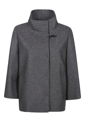 Fay high-neck toggle-fastening jacket - Grey