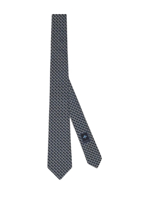 Gucci circle-pattern silk tie - Blue