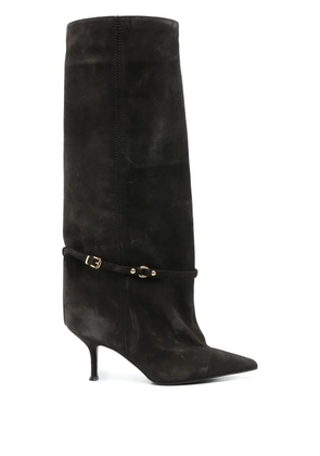Lella Baldi pointed-toe buckled knee-high boots - Black