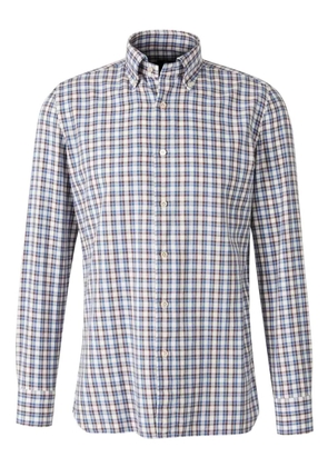 Luigi Borrelli checked long-sleeved shirt - Blue