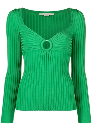 Stella McCartney cut-out ribbed knitted top - Green