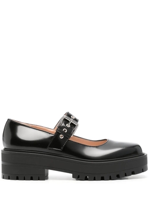 Gianvito Rossi buckle-fastening leather loafers - Black