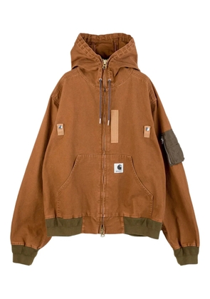 Carhartt WIP logo-patch hooded jacket - Brown