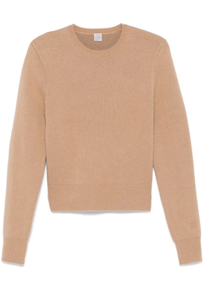 TOTEME cropped crew-neck sweater - Brown