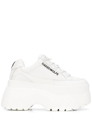 NAKED WOLFE ridged sole platform sneakers - White