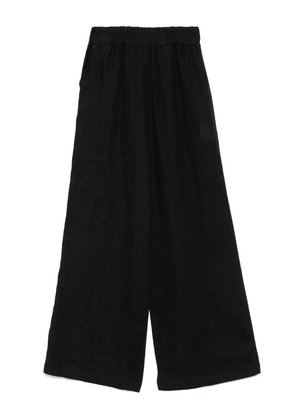 kaos linen wide-leg trousers - Black