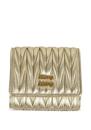 Miu Miu matelasse-effect wallet - Gold