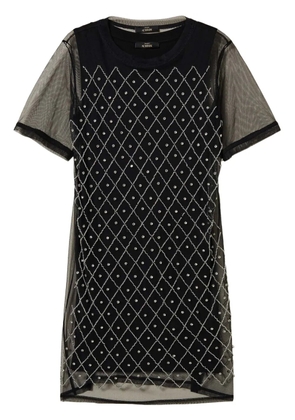 TWINSET embroidered tulle mini dress - Black