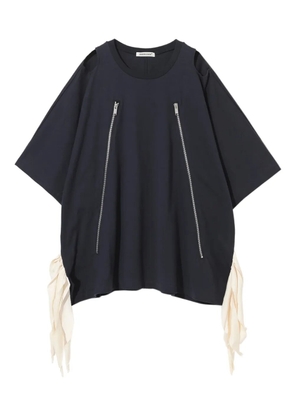 Undercover zipper-embellishment tie-detail t-shirt - Blue