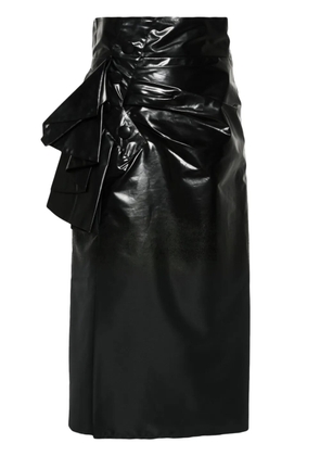 Maison Margiela coated midi skirt - Black