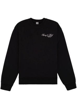 Sporty & Rich logo-print cotton sweatshirt - Black