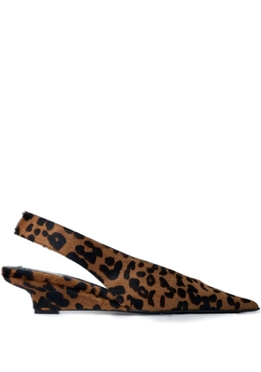 TOTEME 30mm leopard-print pointed-toe pumps - Brown