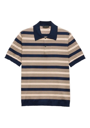 Prada Striped cotton polo shirt - Blue