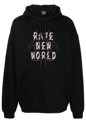 44 LABEL GROUP Fallout logo-print cotton hoodie - Black