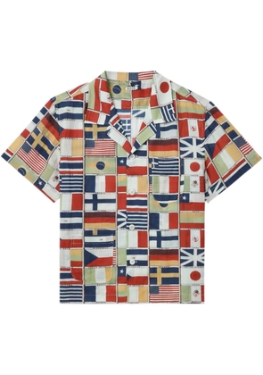 BODE flag-print linen shirt - Neutrals