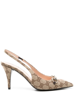 Gucci 85mm Horsebit-detail pumps - Neutrals