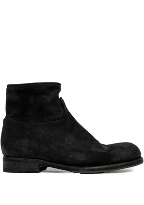 PAUL SILENCE zip-detail suede ankle boots - Black