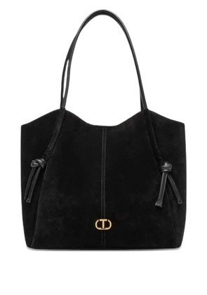 TWINSET knot suede tote bag - Black