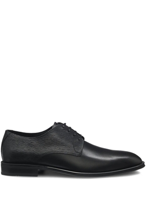 BOSS textured leather derby shoes - Black