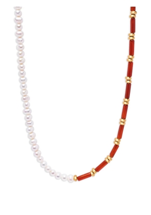 Nialaya Jewelry pearl agate choker necklace - White